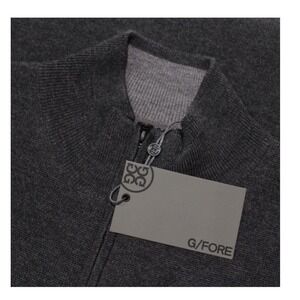 G/FORE NWT Men's Merino Wool Quarter Zip Sweater Golf Dark Grey- Size L